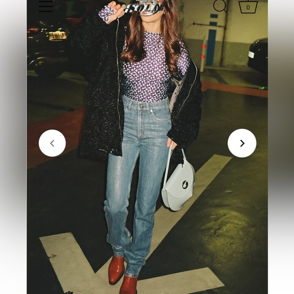 COPERNI  STRAIGHT SHIMMER LEG COATED DENIM JEANS IRIDESCENT BLUE US 8 FR 40 - Picture 3 of 9